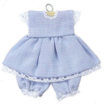 Dollhouse Miniature Girls Outfit, Blue